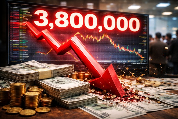 سقوط سنگین بورس به کانال ۳.۸ میلیون
