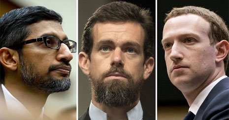 مدیران عامل گوگل فیس بوک توییتر مجلس سنا مدیران عامل گوگل فیس بوک توییتر مجلس سنا