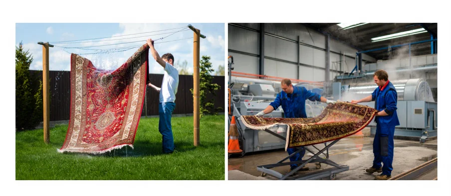 شستن فرش در خانه بهتر است یا قالیشویی