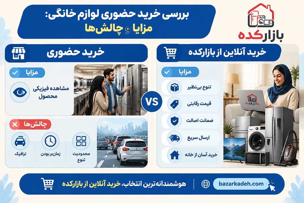 مزایا و معایب خرید حضوری لوازم خانگی