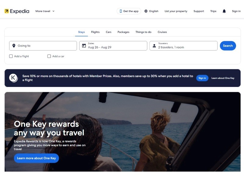 سایت اکسپدیا expedia.com