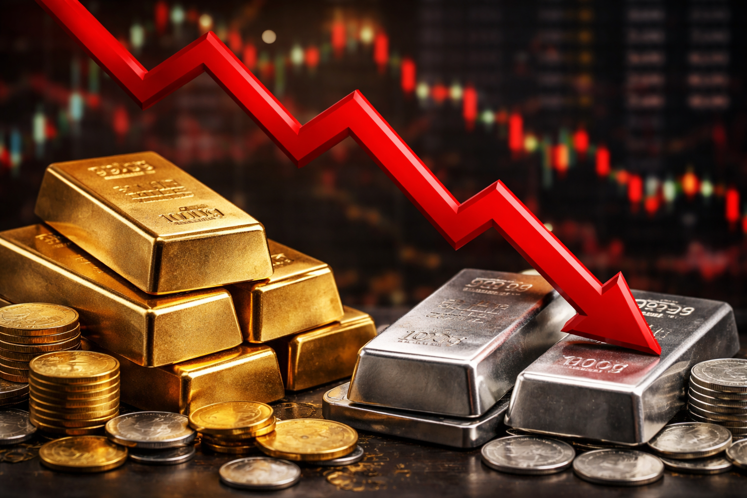 سقوط هم زمان طلا و نقره در بازارهای جهانی