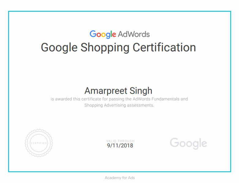 گواهینامه گوگل شاپینگ (Google Shopping)