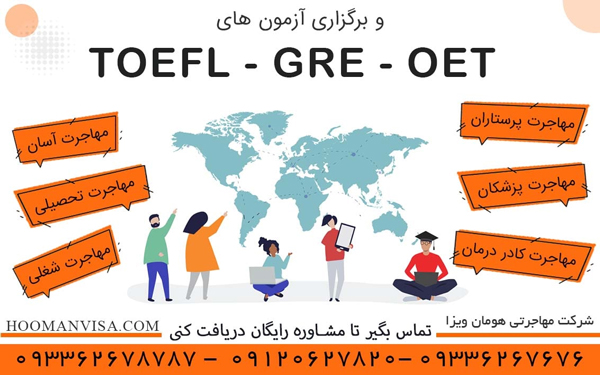 آزمون تافل تضمینی شرکت مهاجرتی هومان ویزا