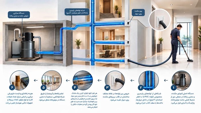 سیستم جاروبرقی مرکزی چگونه کار می کند؟